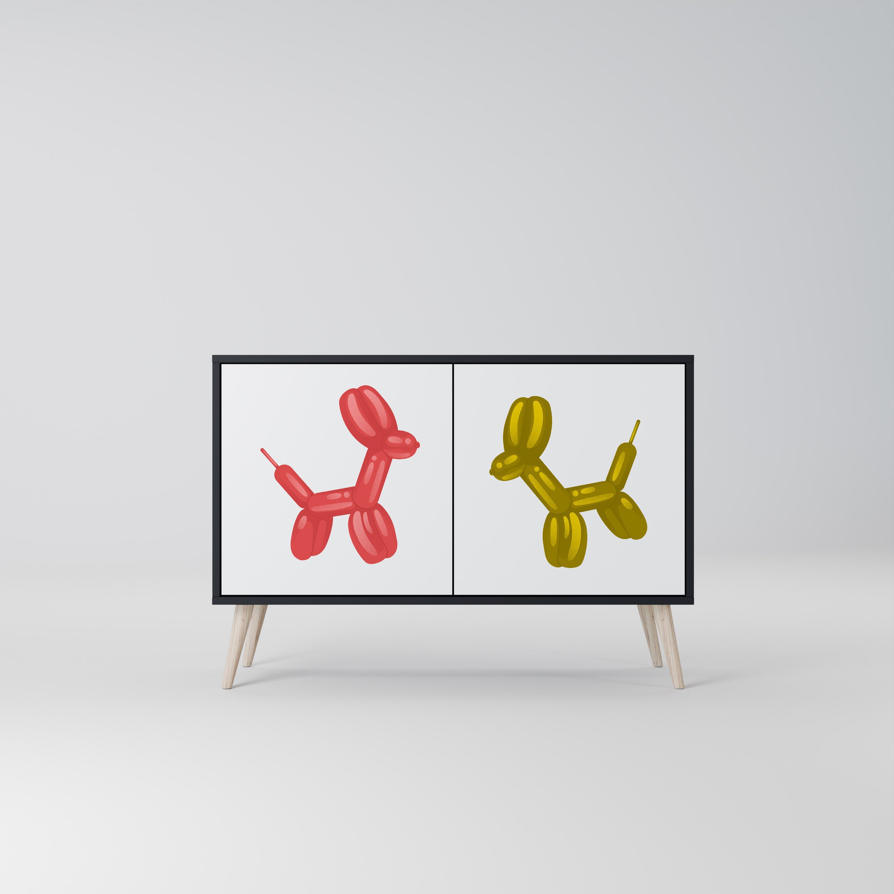 CHILDHOOD MEMORY Aparador de 2 Portas em Acabamento Preto