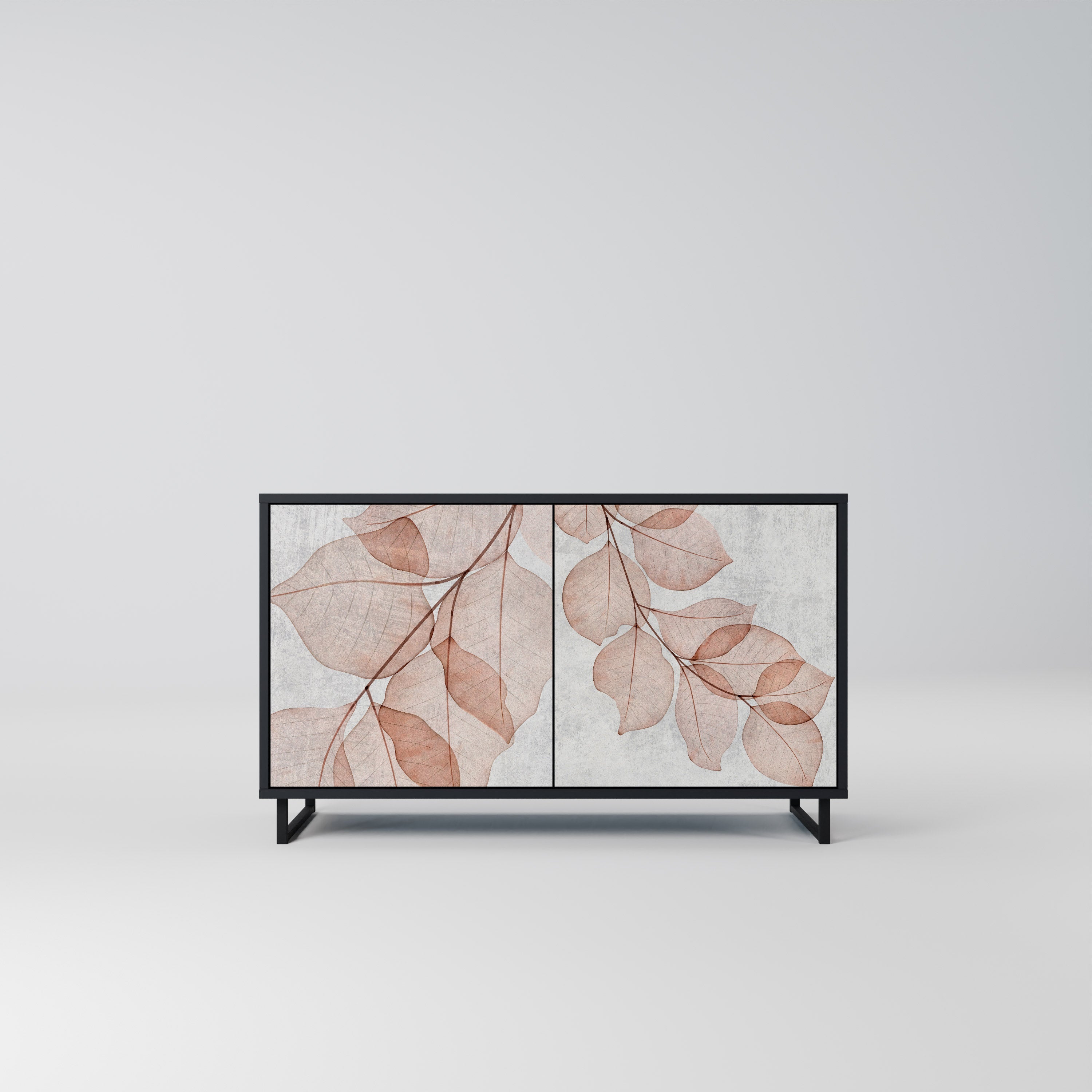 AUTUMN FRAGILITY Aparador de 2 Portas em Acabamento Preto