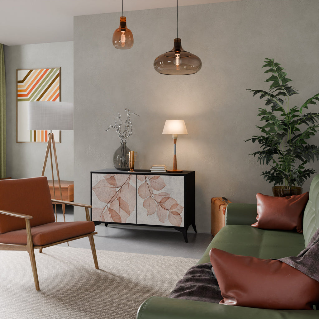 AUTUMN FRAGILITY Aparador de 2 Portas em Acabamento Preto