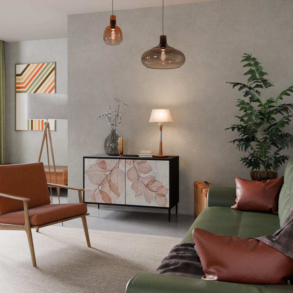 AUTUMN FRAGILITY Aparador de 2 Portas em Acabamento Preto