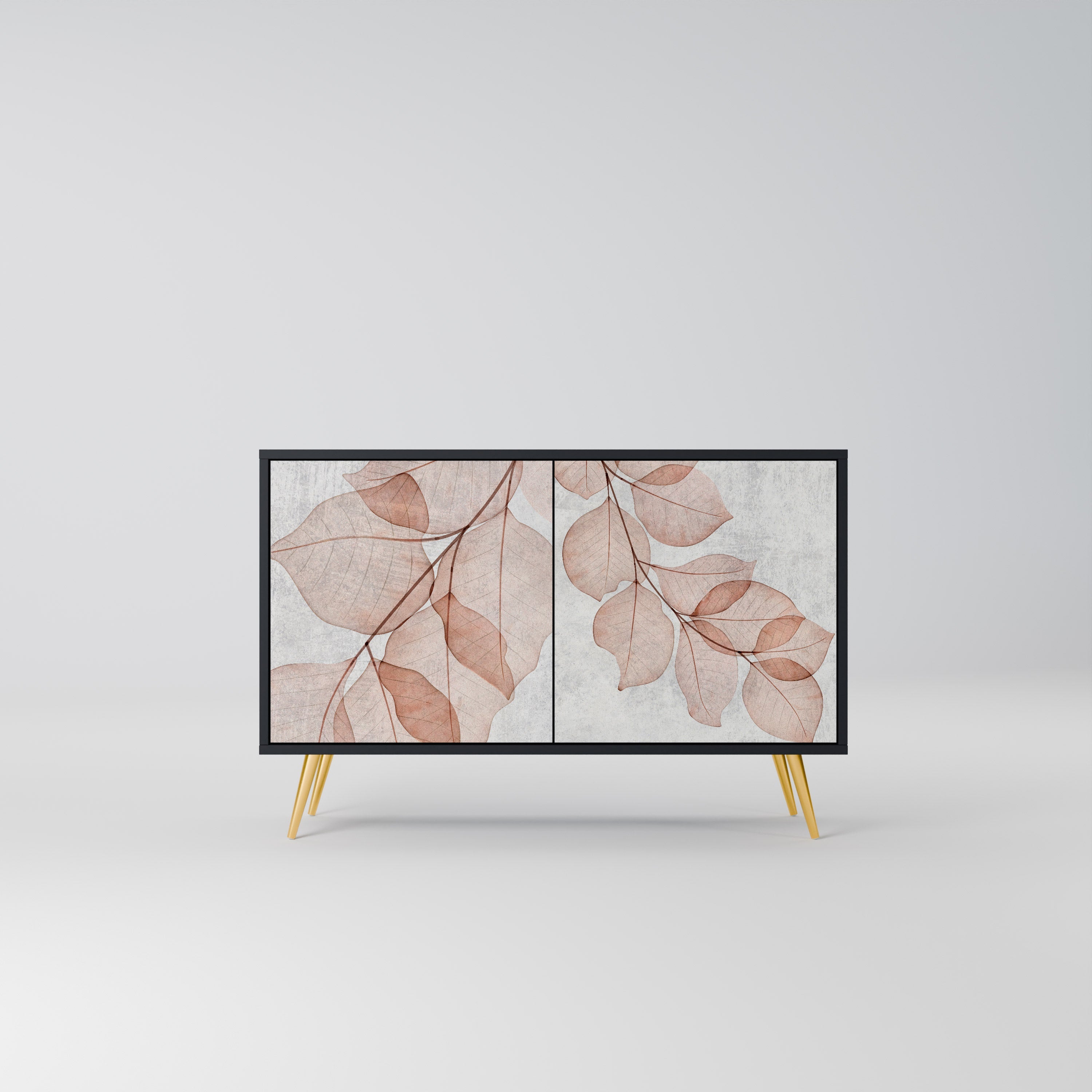 AUTUMN FRAGILITY Aparador de 2 Portas em Acabamento Preto