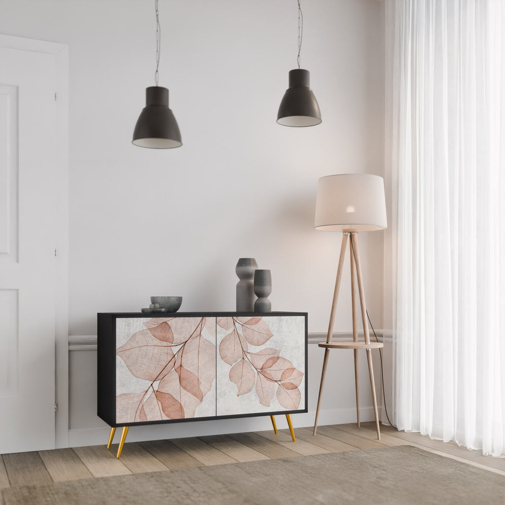 AUTUMN FRAGILITY Aparador de 2 Portas em Acabamento Preto