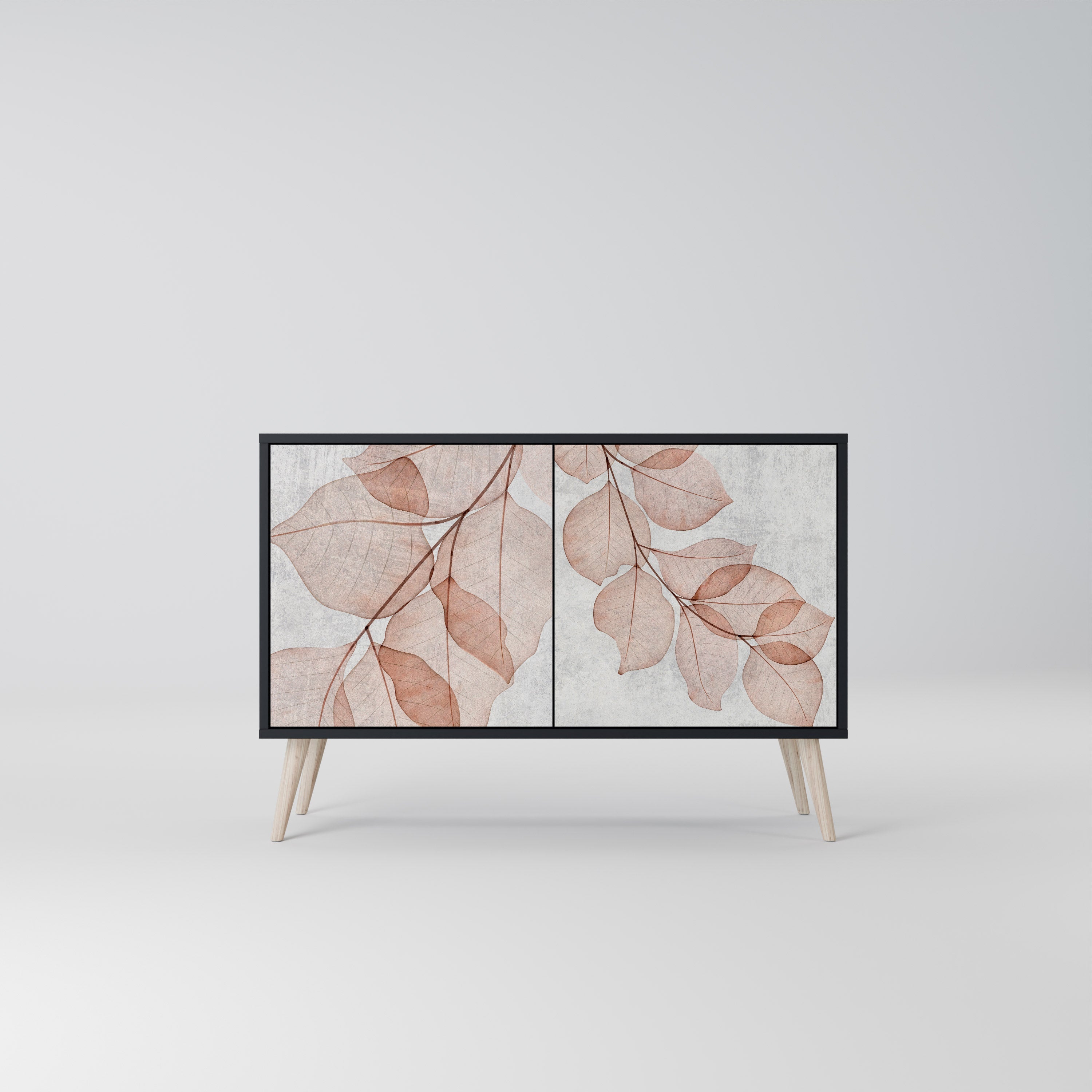 AUTUMN FRAGILITY Aparador de 2 Portas em Acabamento Preto