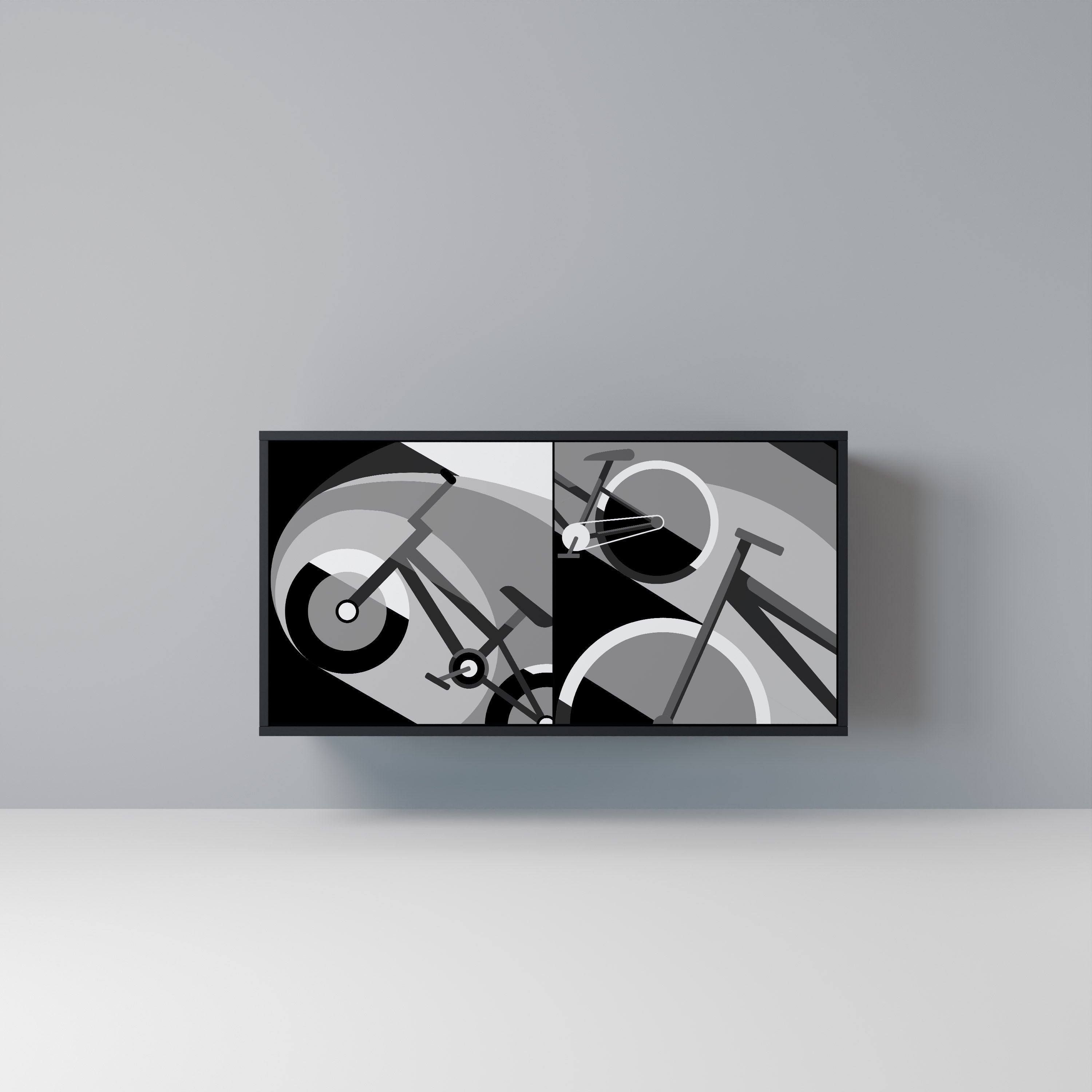 BIKE ENERGY Aparador de 2 Portas em Acabamento Preto