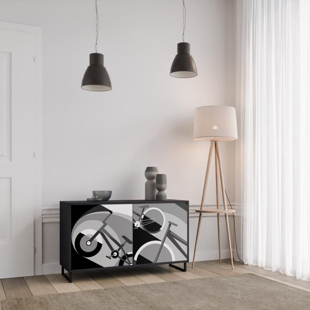 BIKE ENERGY 2-Door Sideboard in Black Finish
