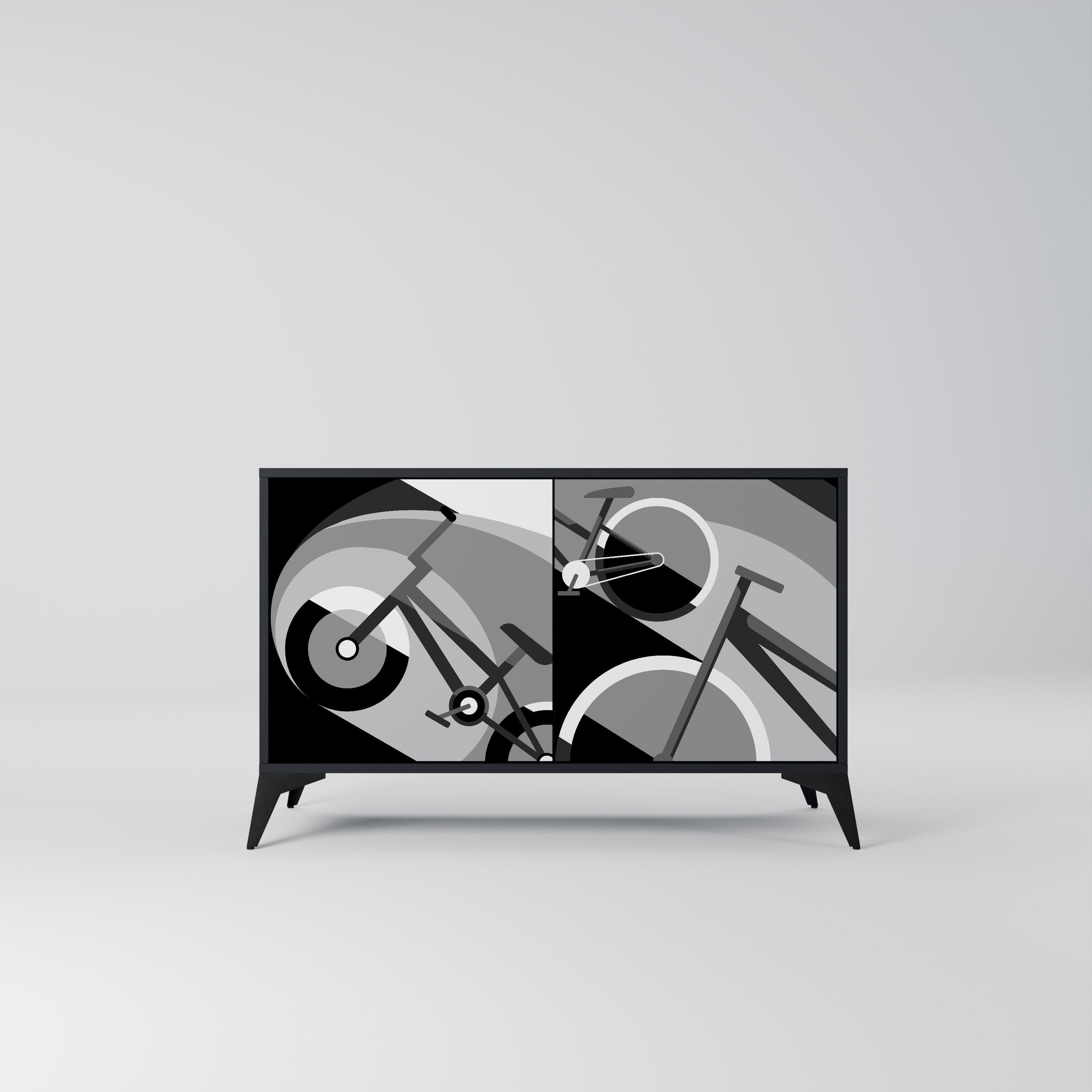 BIKE ENERGY Aparador de 2 Portas em Acabamento Preto