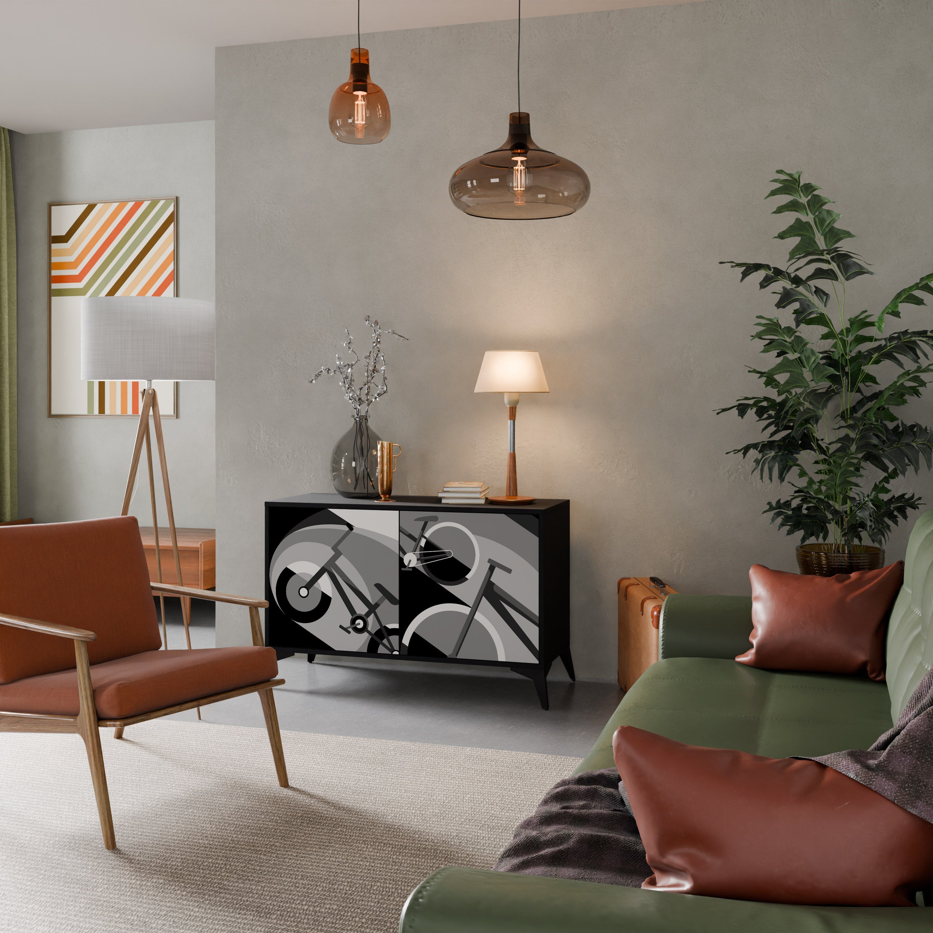 BIKE ENERGY 2-Door Sideboard in Black Finish