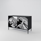 BIKE ENERGY 2-Door Sideboard in Black Finish