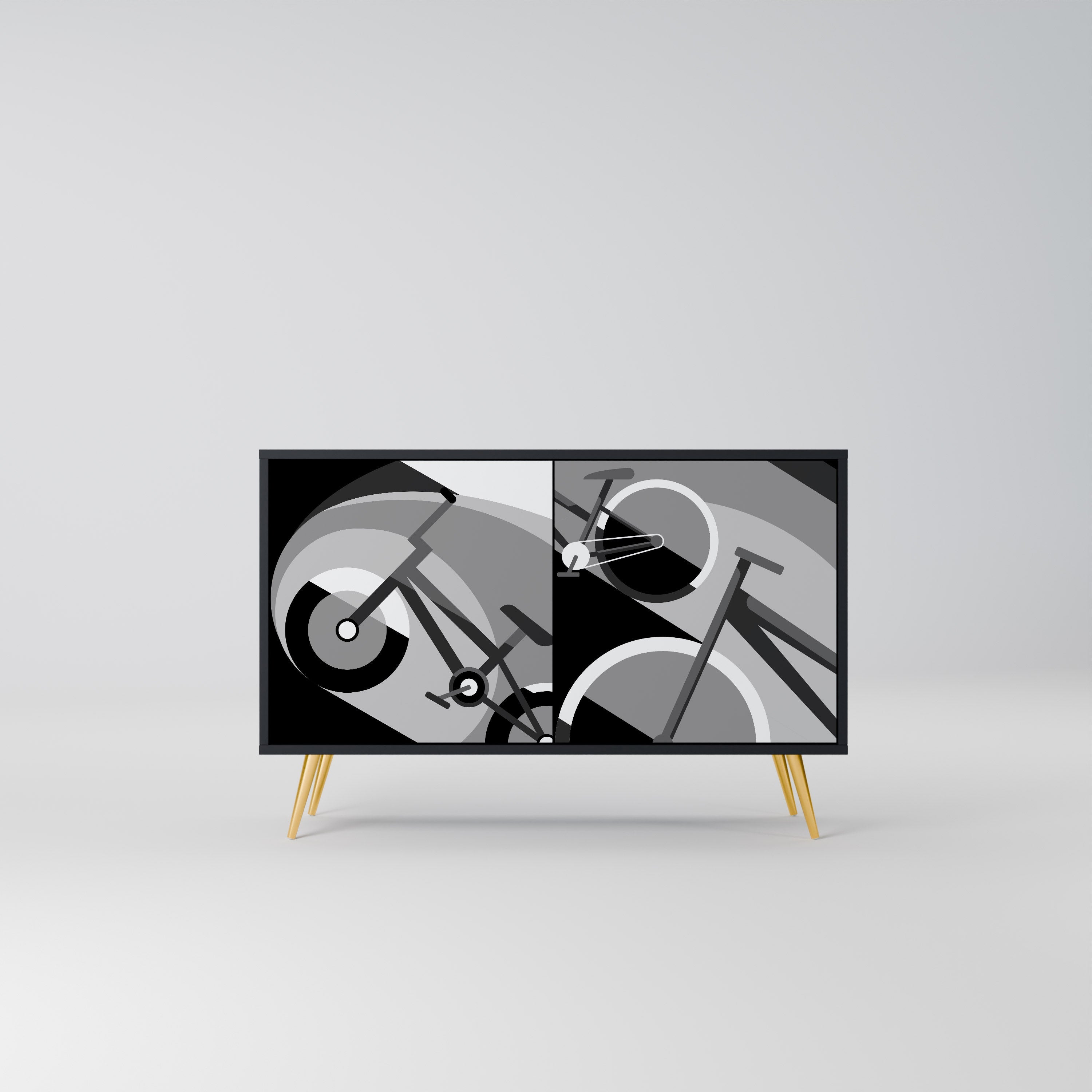 BIKE ENERGY Aparador de 2 Portas em Acabamento Preto