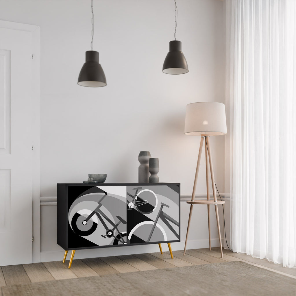 BIKE ENERGY 2-Door Sideboard in Black Finish