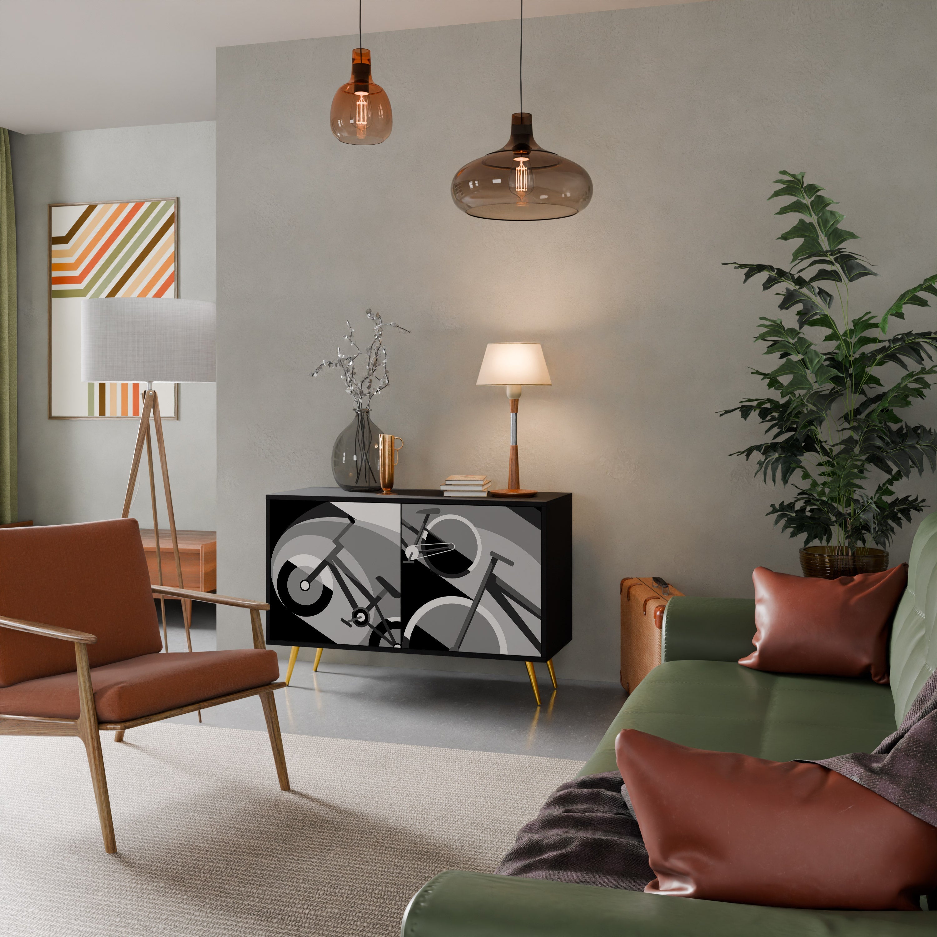 BIKE ENERGY 2-Door Sideboard in Black Finish