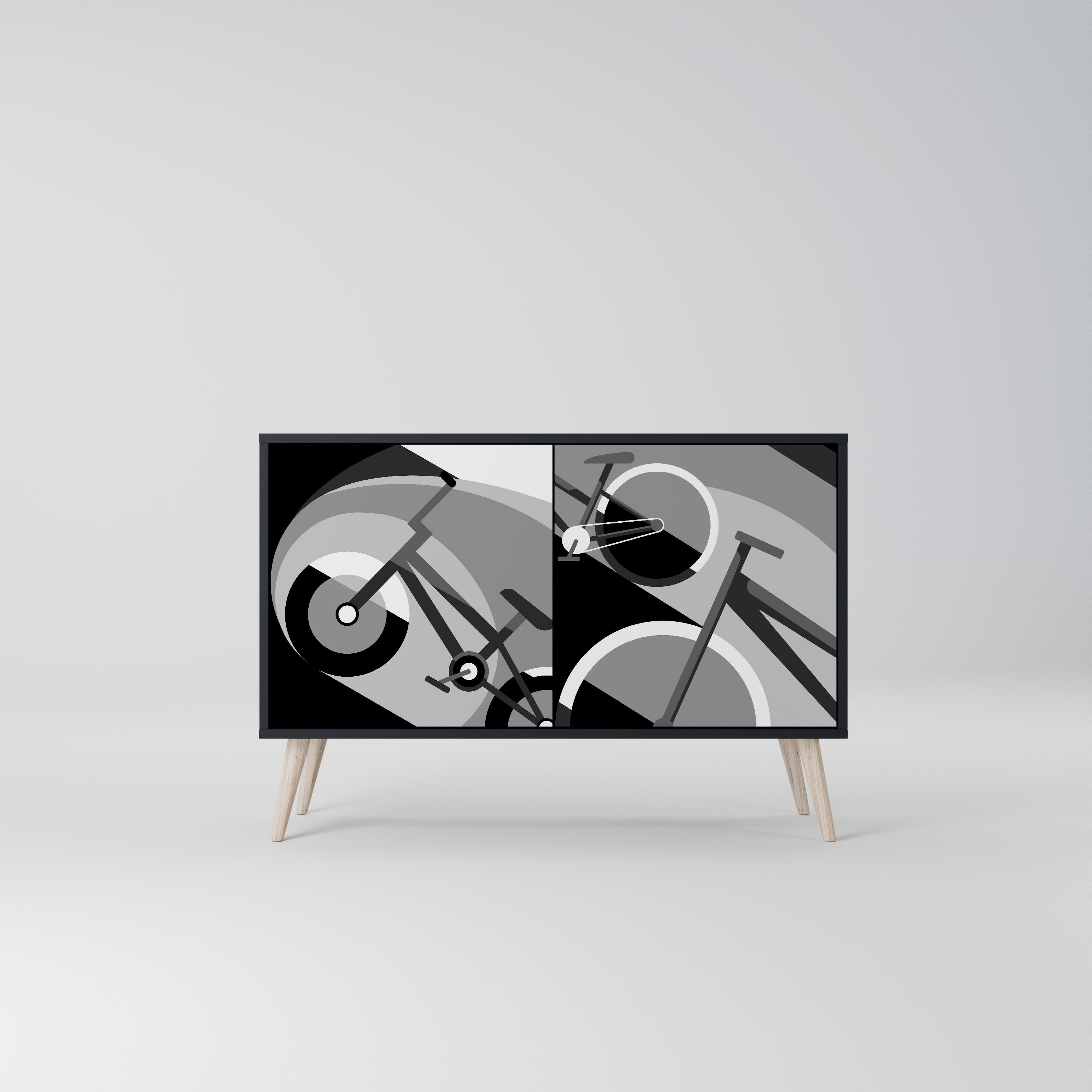 BIKE ENERGY Aparador de 2 Portas em Acabamento Preto