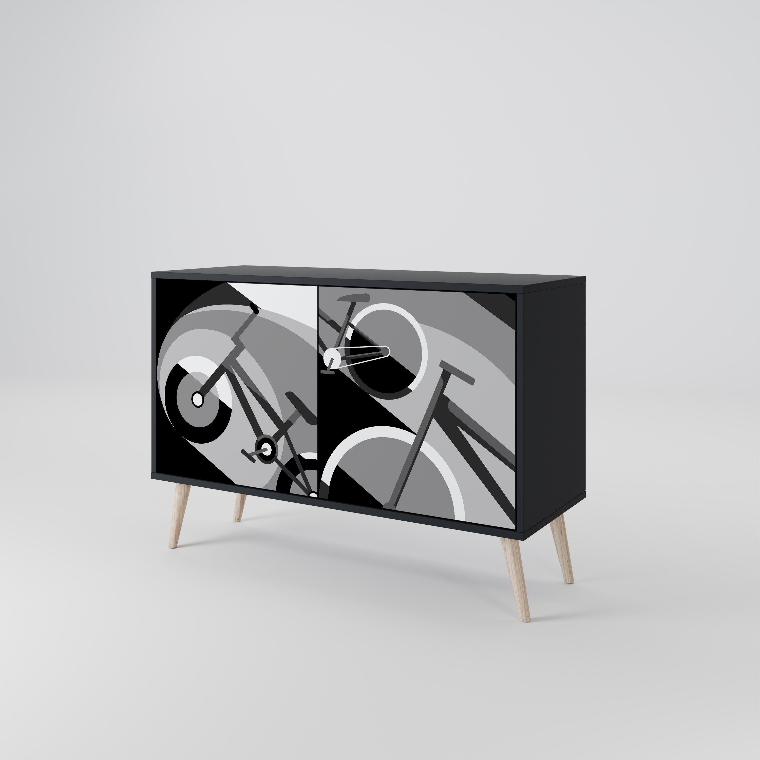 BIKE ENERGY 2-Door Sideboard in Black Finish