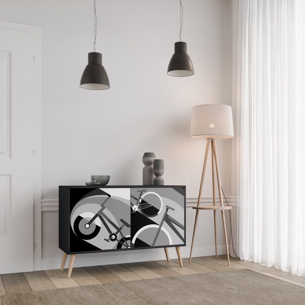 BIKE ENERGY 2-Door Sideboard in Black Finish