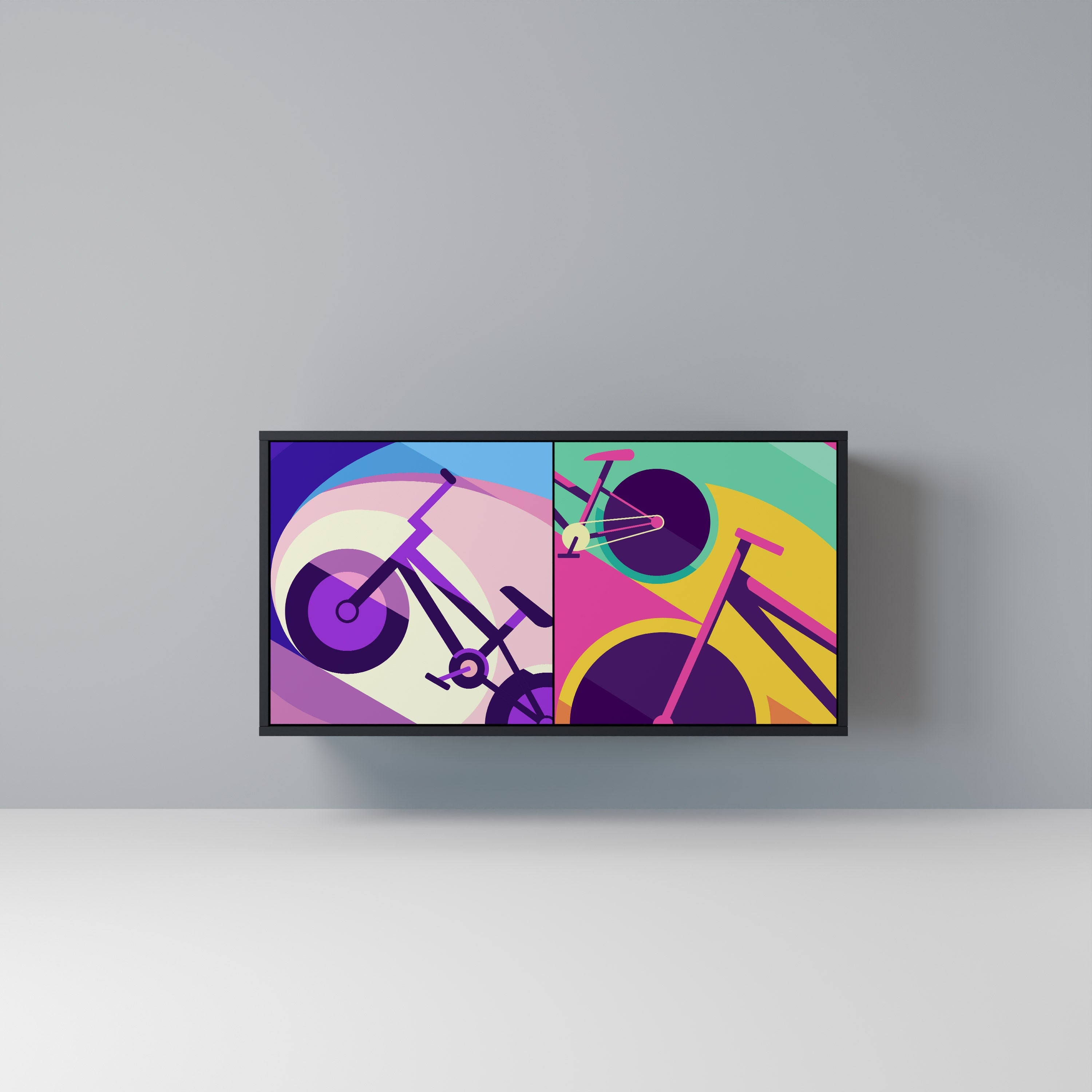 BIKE DREAMS Aparador de 2 Portas em Acabamento Preto