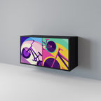 BIKE DREAMS Aparador de 2 Portas em Acabamento Preto