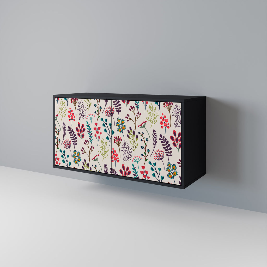 AUTUMN SUNDRIES Aparador de 2 Portas em Acabamento Preto