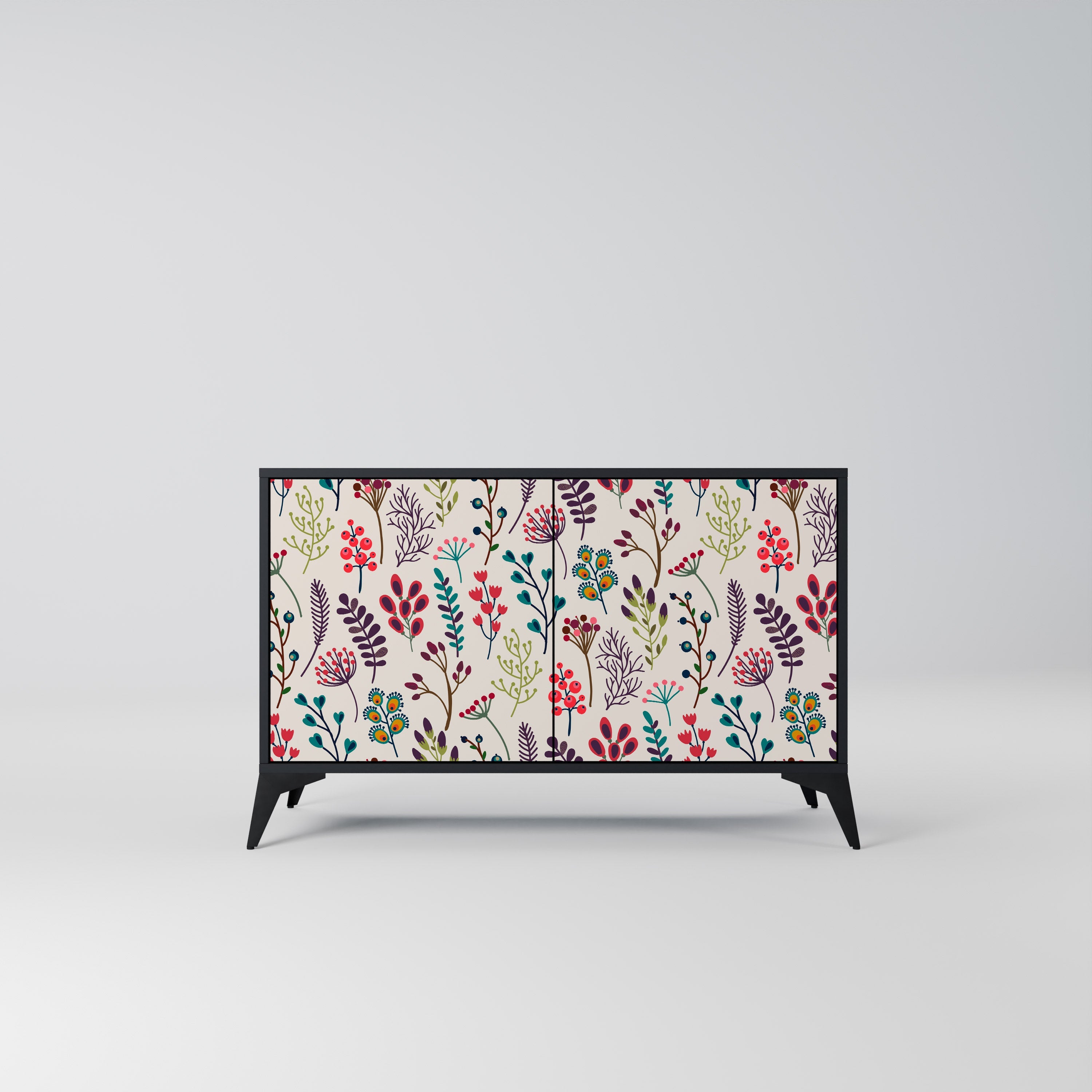 AUTUMN SUNDRIES Aparador de 2 Portas em Acabamento Preto