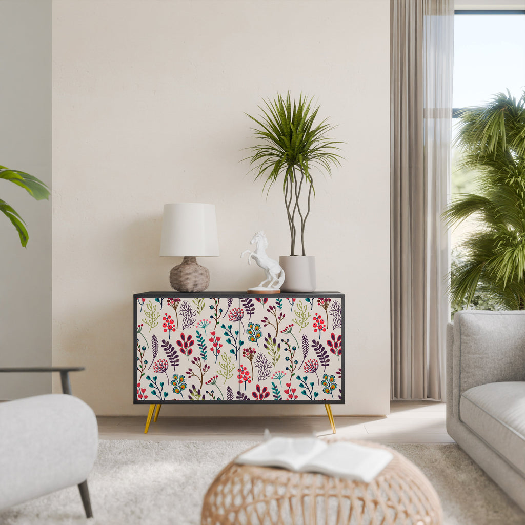 AUTUMN SUNDRIES Aparador de 2 Portas em Acabamento Preto