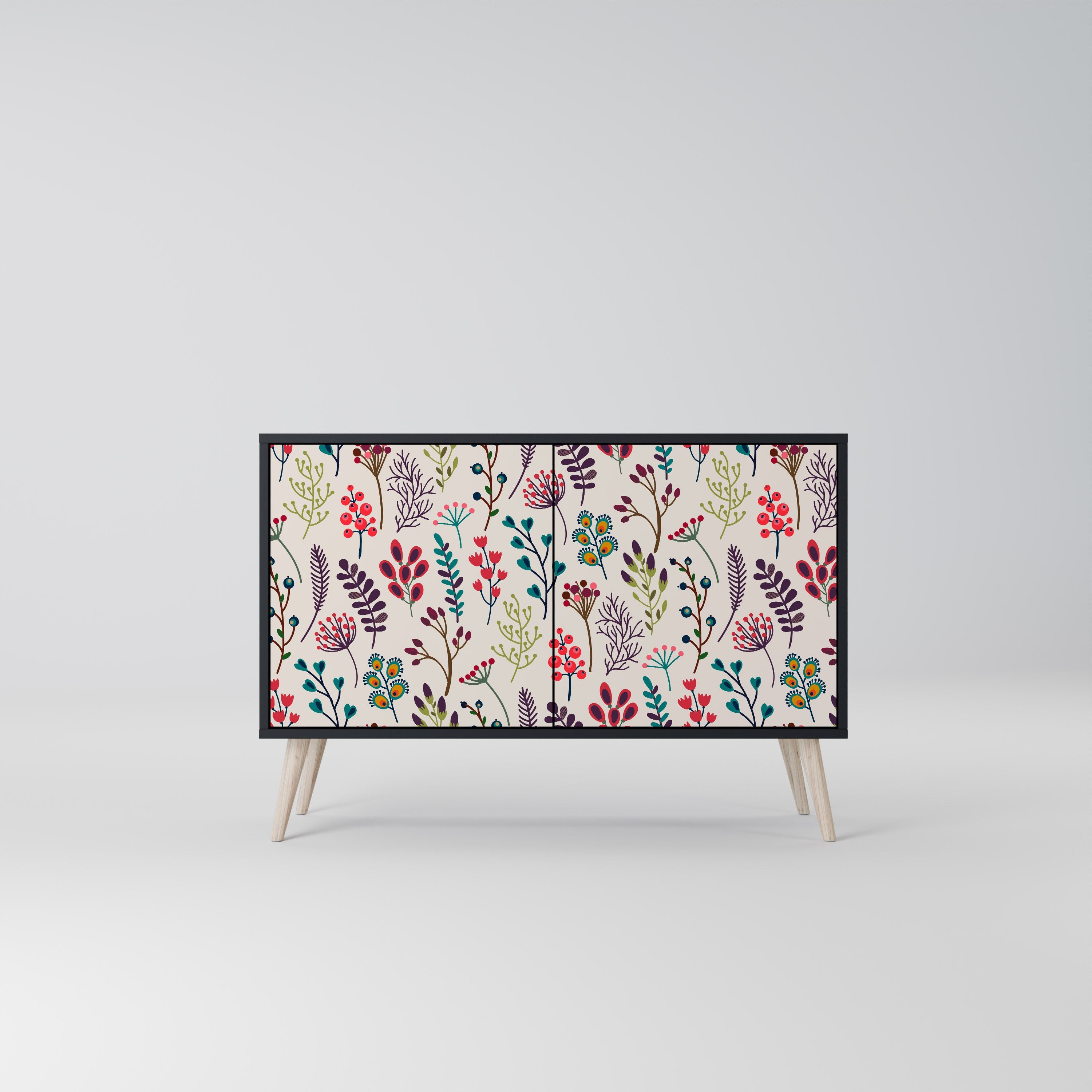 AUTUMN SUNDRIES Aparador de 2 Portas em Acabamento Preto