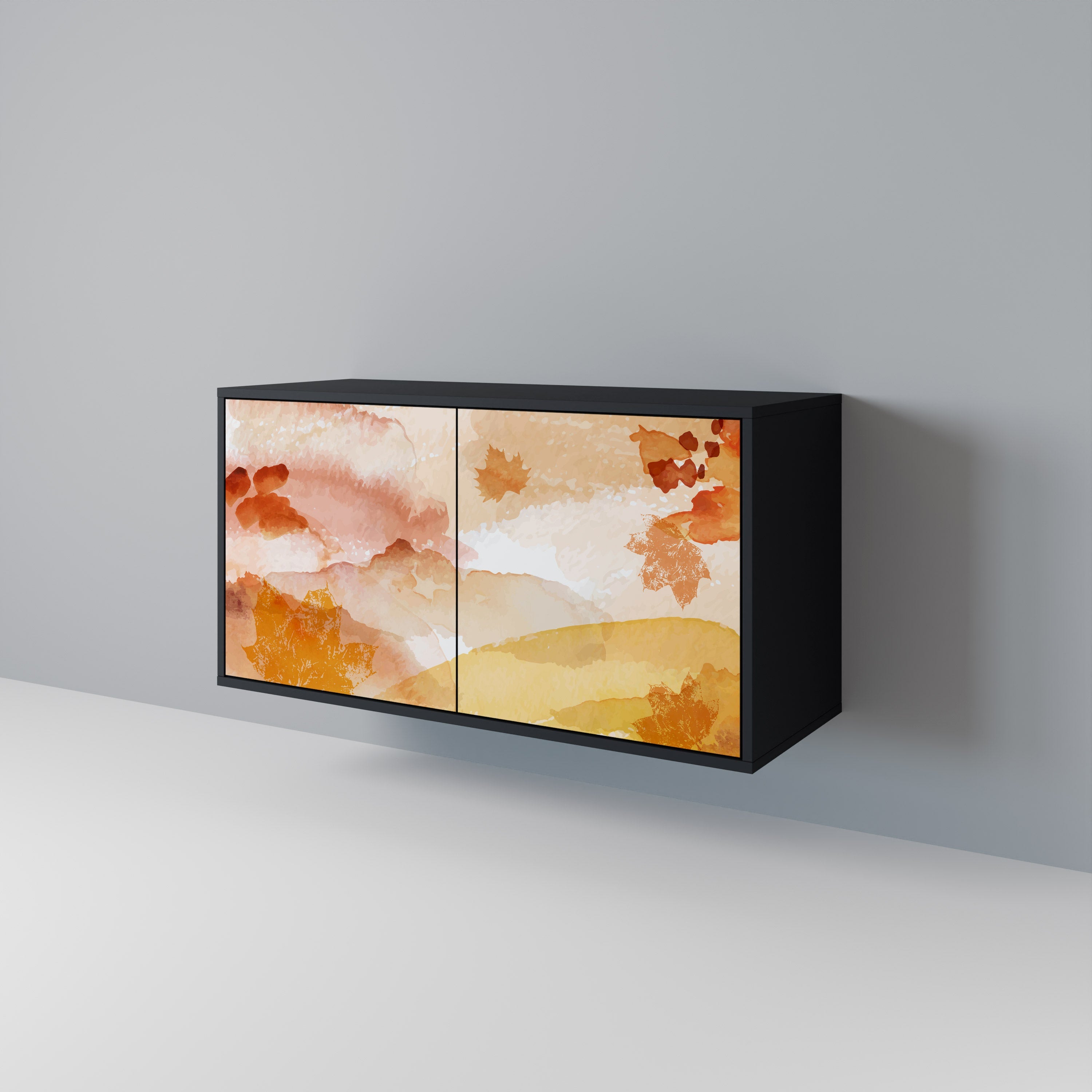 TRACES OF AUTUMN Aparador de 2 Portas em Acabamento Preto