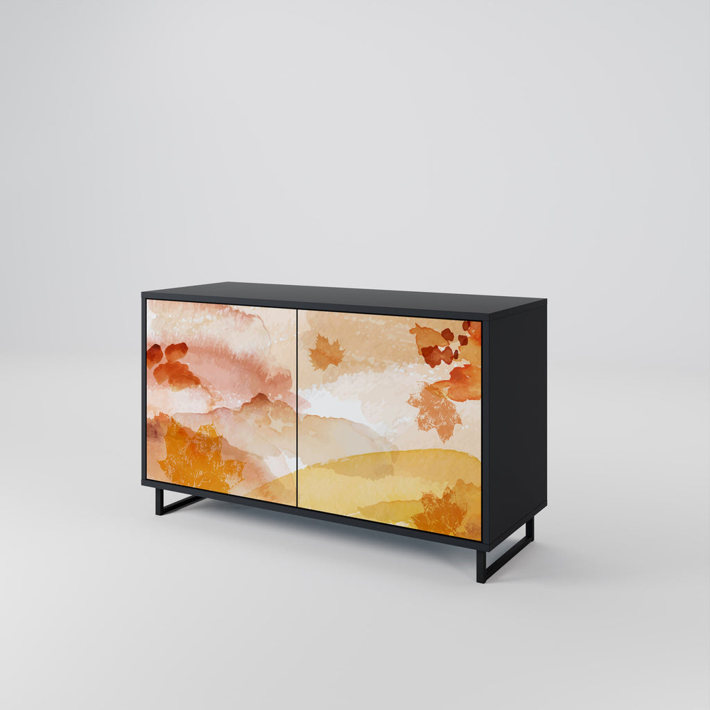 TRACES OF AUTUMN Aparador de 2 Portas em Acabamento Preto