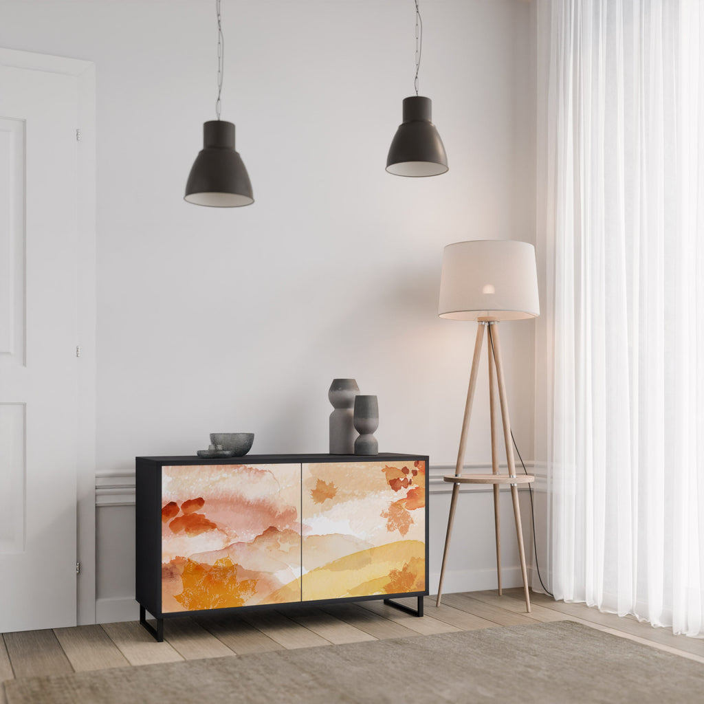 TRACES OF AUTUMN Aparador de 2 Portas em Acabamento Preto