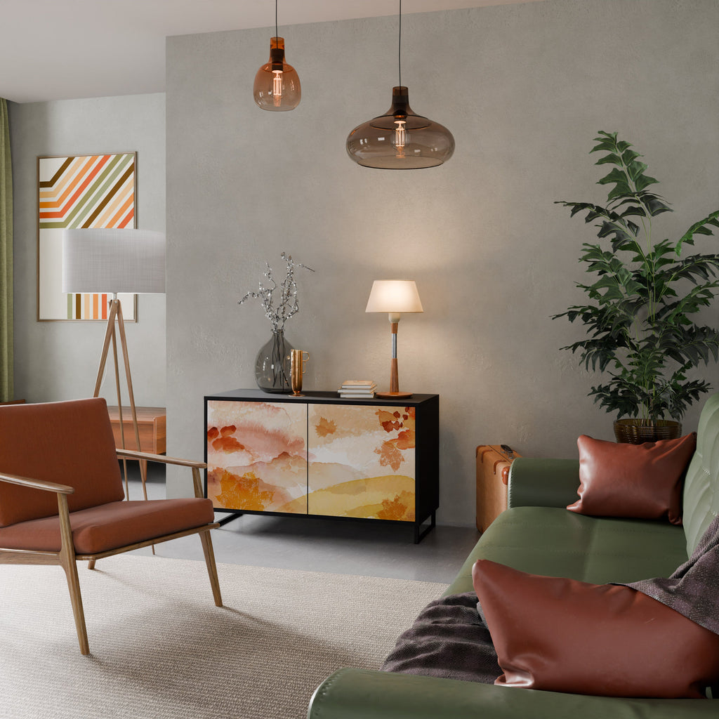 TRACES OF AUTUMN Aparador de 2 Portas em Acabamento Preto