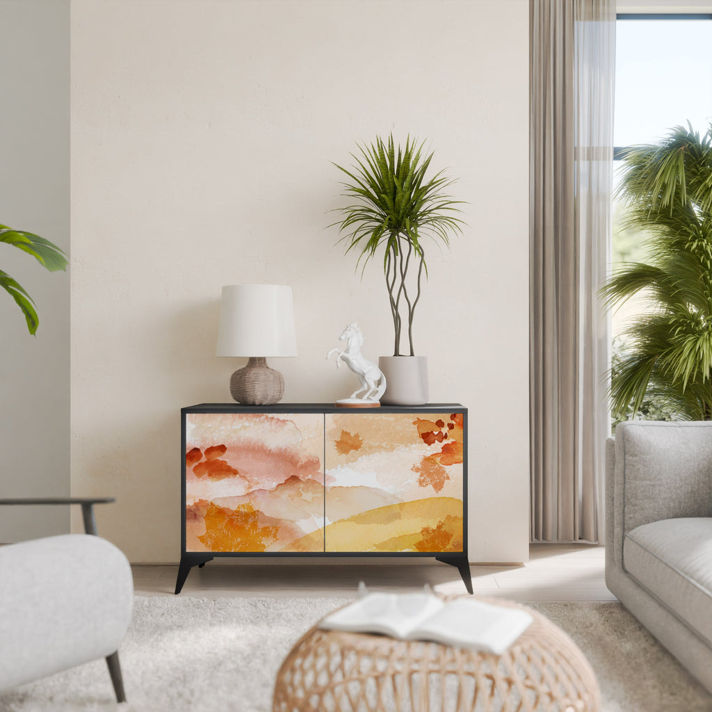 TRACES OF AUTUMN Aparador de 2 Portas em Acabamento Preto