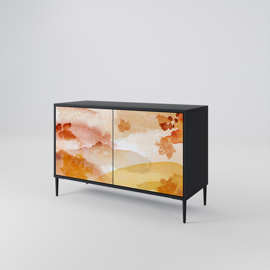 TRACES OF AUTUMN Aparador de 2 Portas em Acabamento Preto