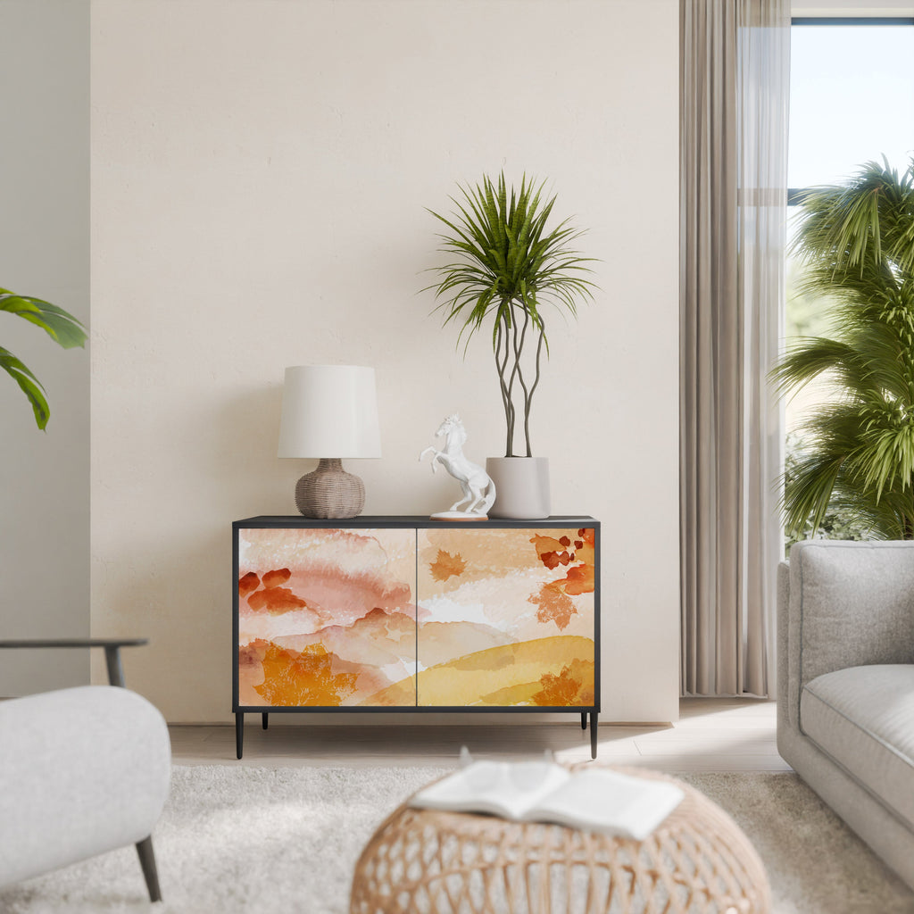 TRACES OF AUTUMN Aparador de 2 Portas em Acabamento Preto