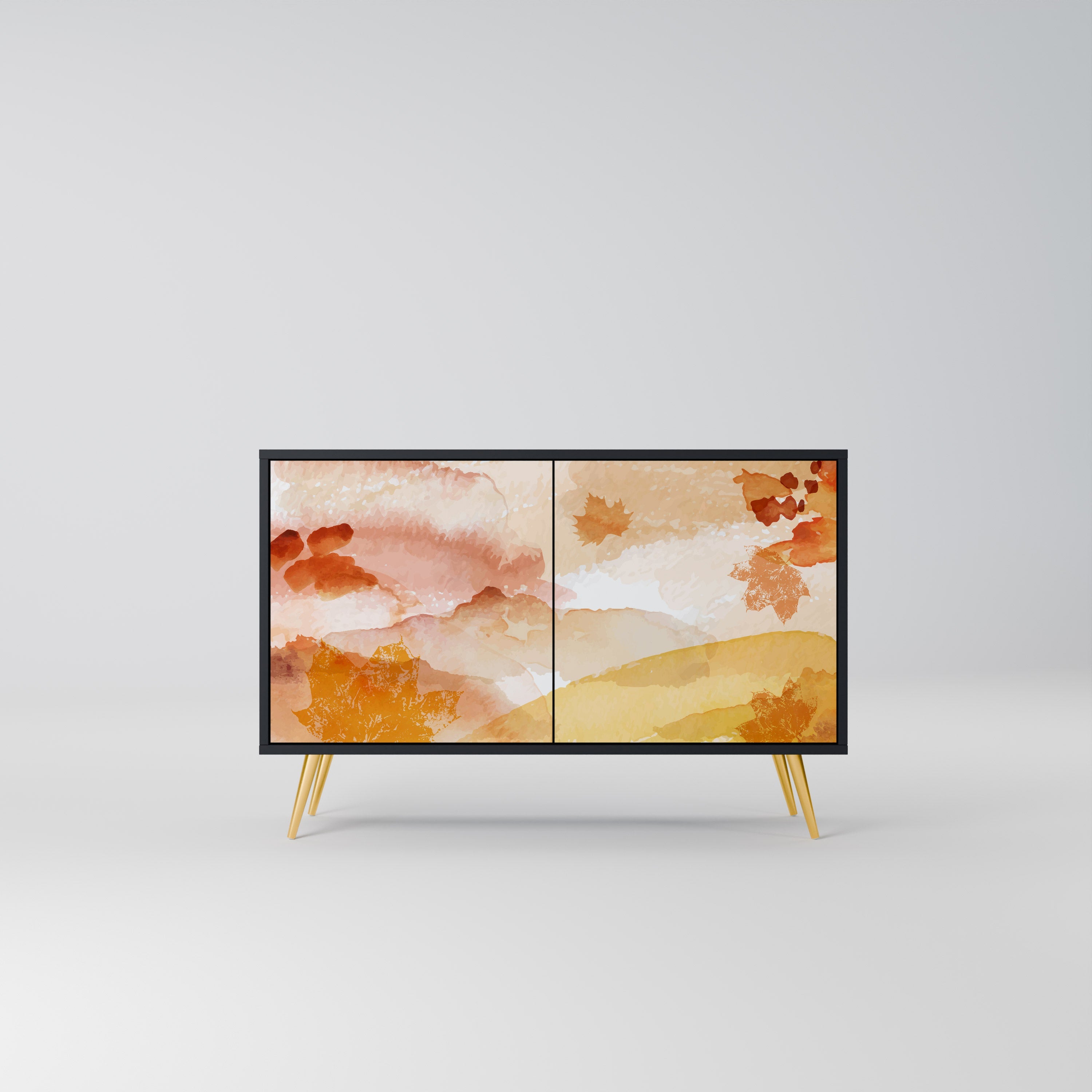 TRACES OF AUTUMN Aparador de 2 Portas em Acabamento Preto