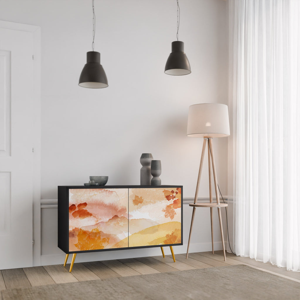 TRACES OF AUTUMN Aparador de 2 Portas em Acabamento Preto