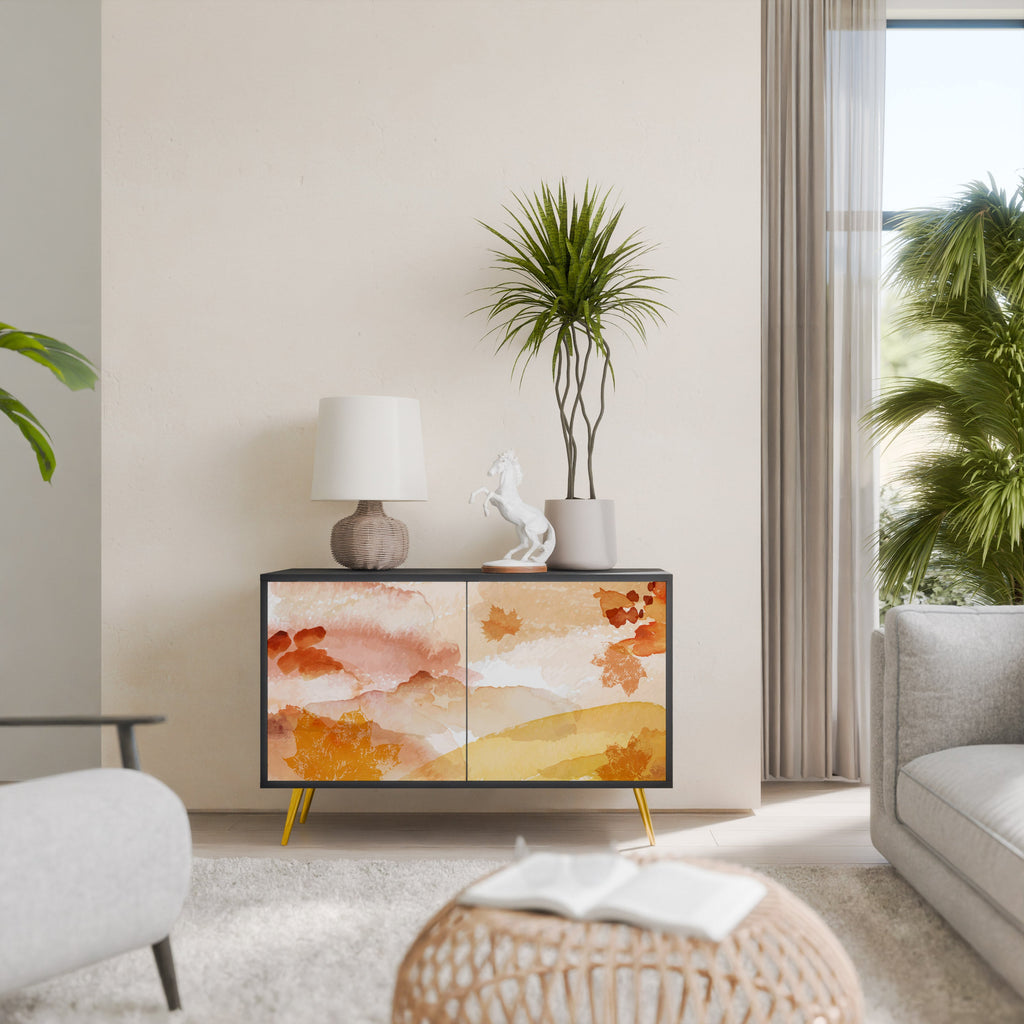 TRACES OF AUTUMN Aparador de 2 Portas em Acabamento Preto