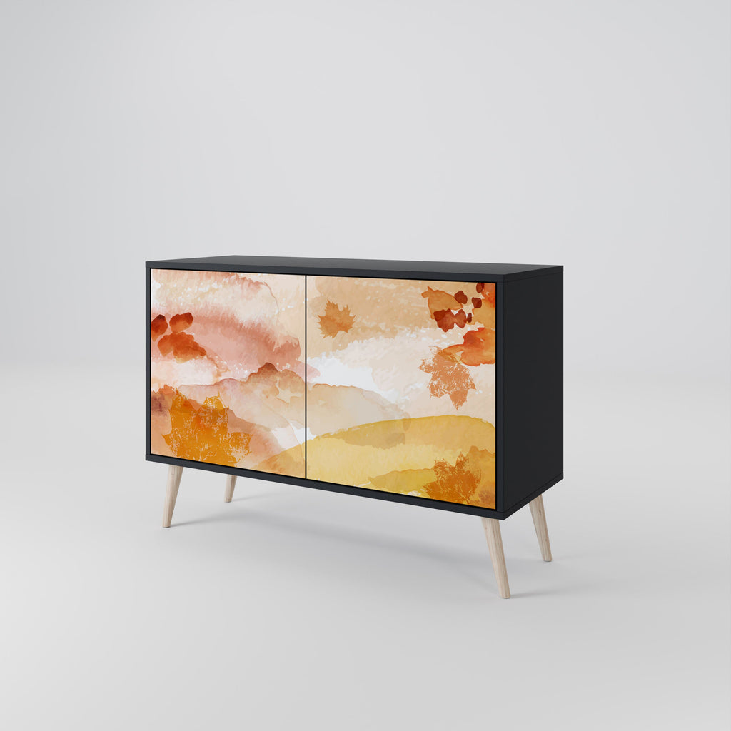 TRACES OF AUTUMN Aparador de 2 Portas em Acabamento Preto