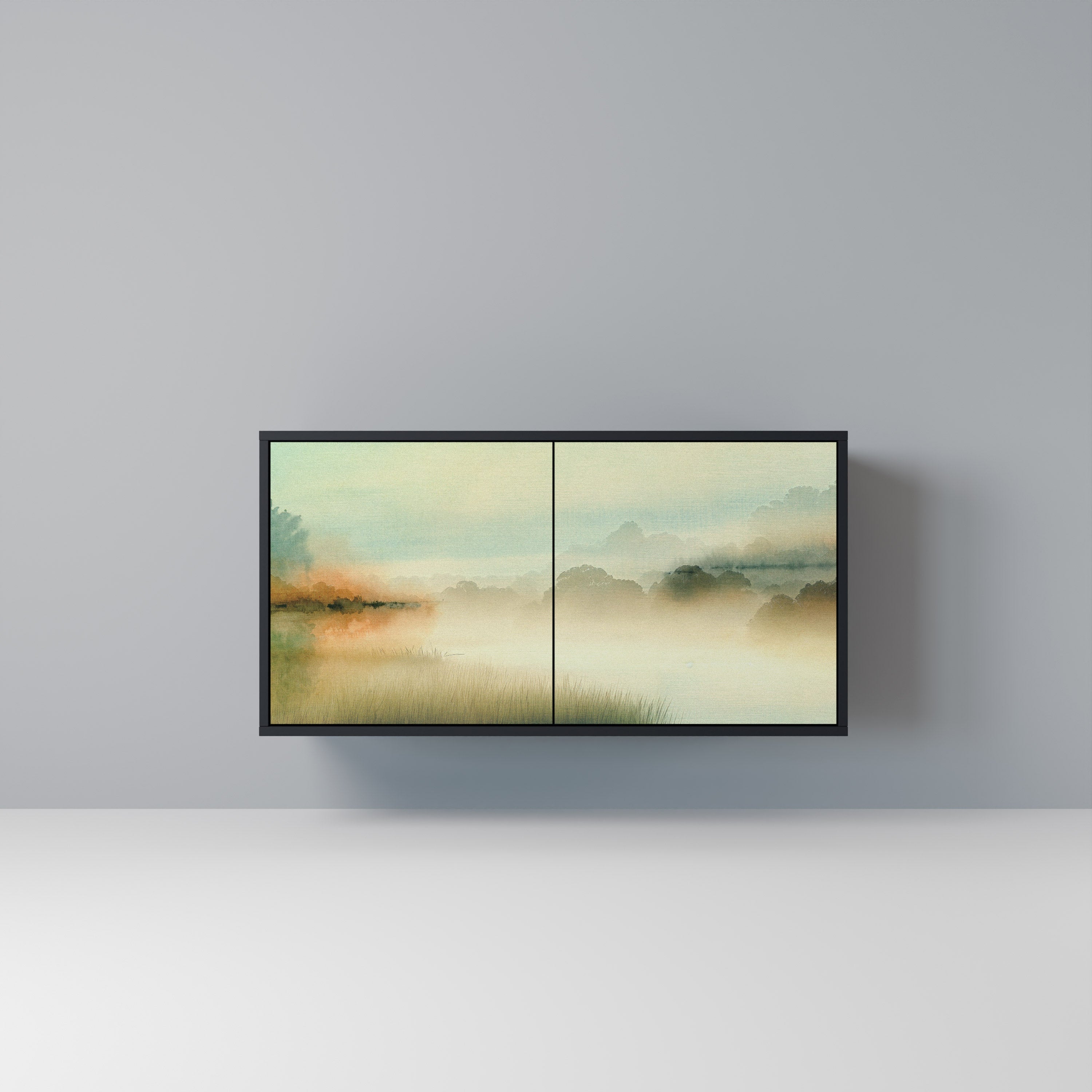 MORNING BY THE LAKE Aparador de 2 Portas em Acabamento Preto