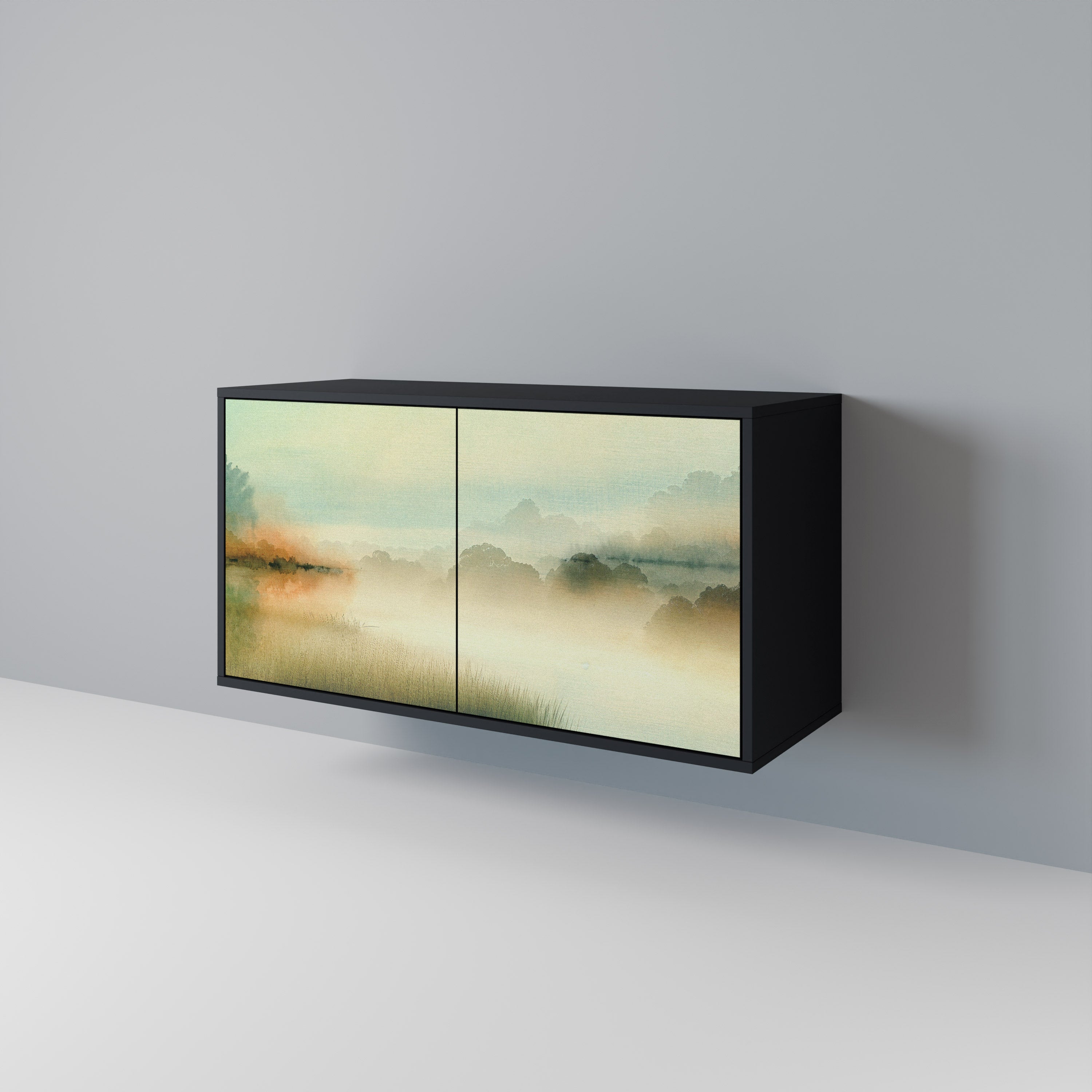MORNING BY THE LAKE Aparador de 2 Portas em Acabamento Preto