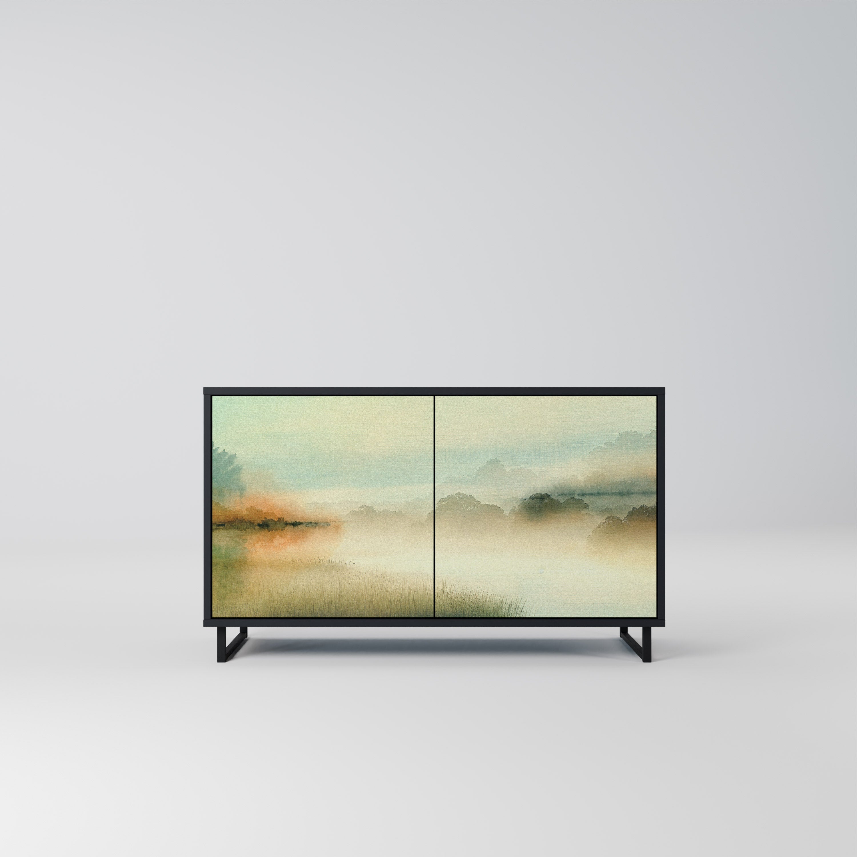 MORNING BY THE LAKE Aparador de 2 Portas em Acabamento Preto