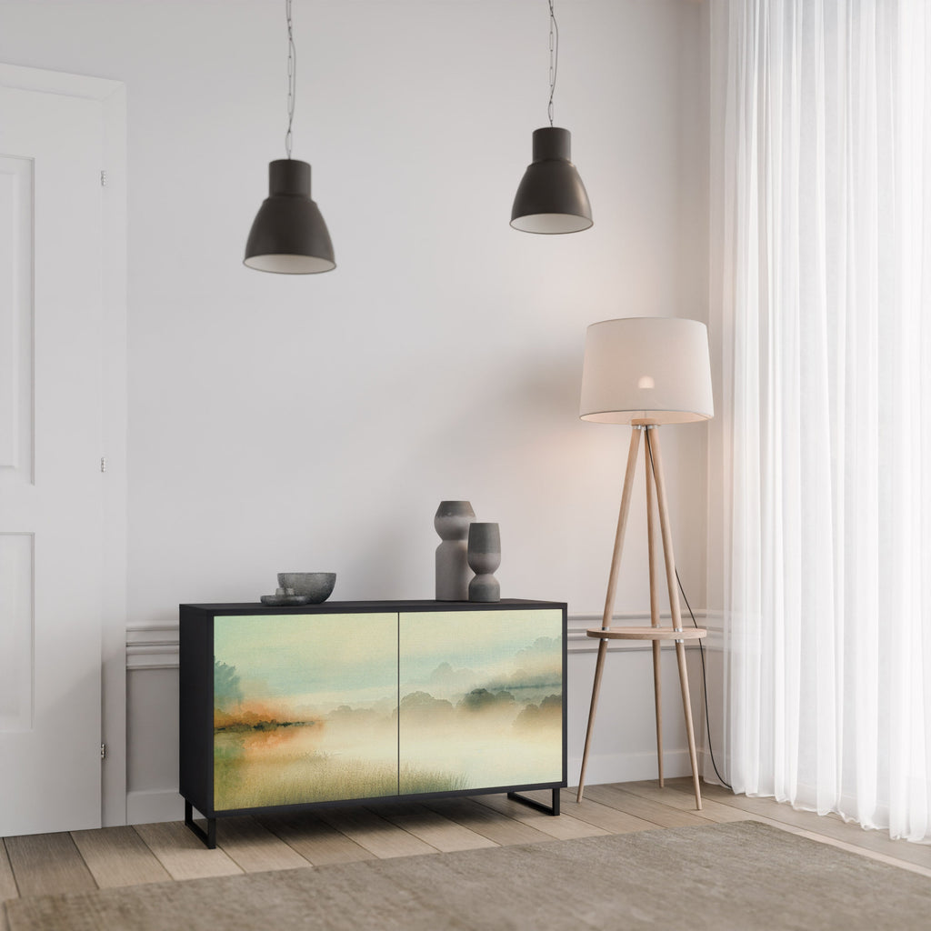 MORNING BY THE LAKE Aparador de 2 Portas em Acabamento Preto