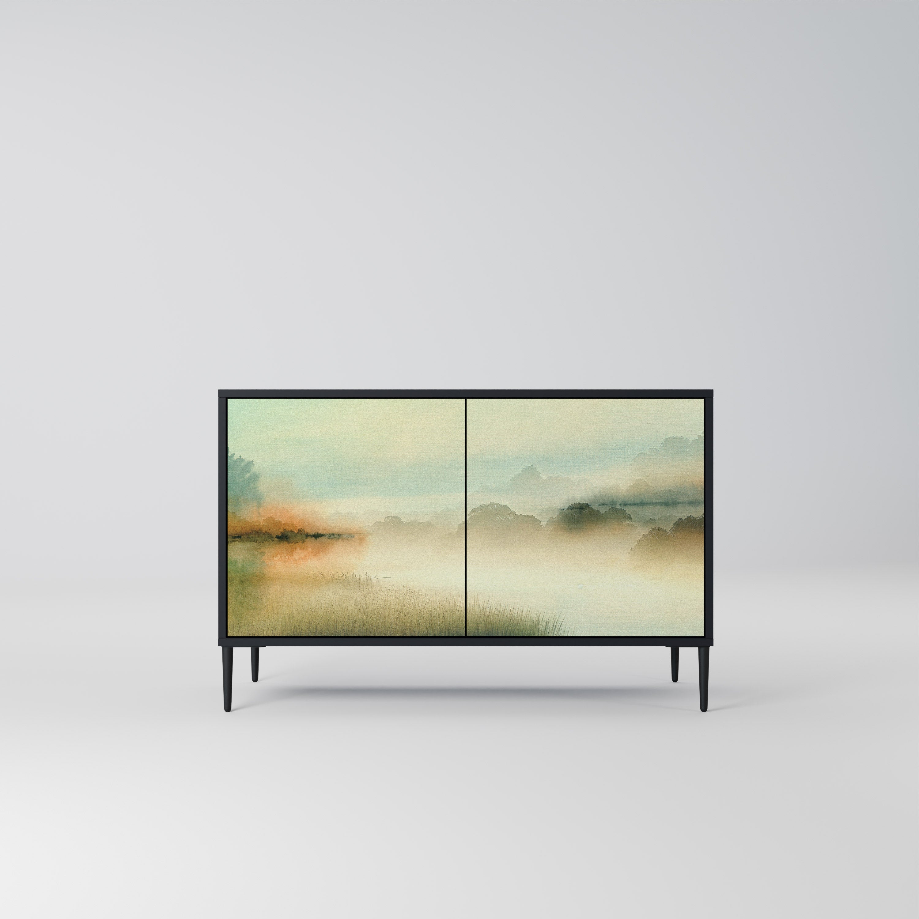 MORNING BY THE LAKE Aparador de 2 Portas em Acabamento Preto