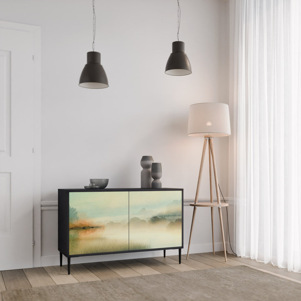 MORNING BY THE LAKE Aparador de 2 Portas em Acabamento Preto