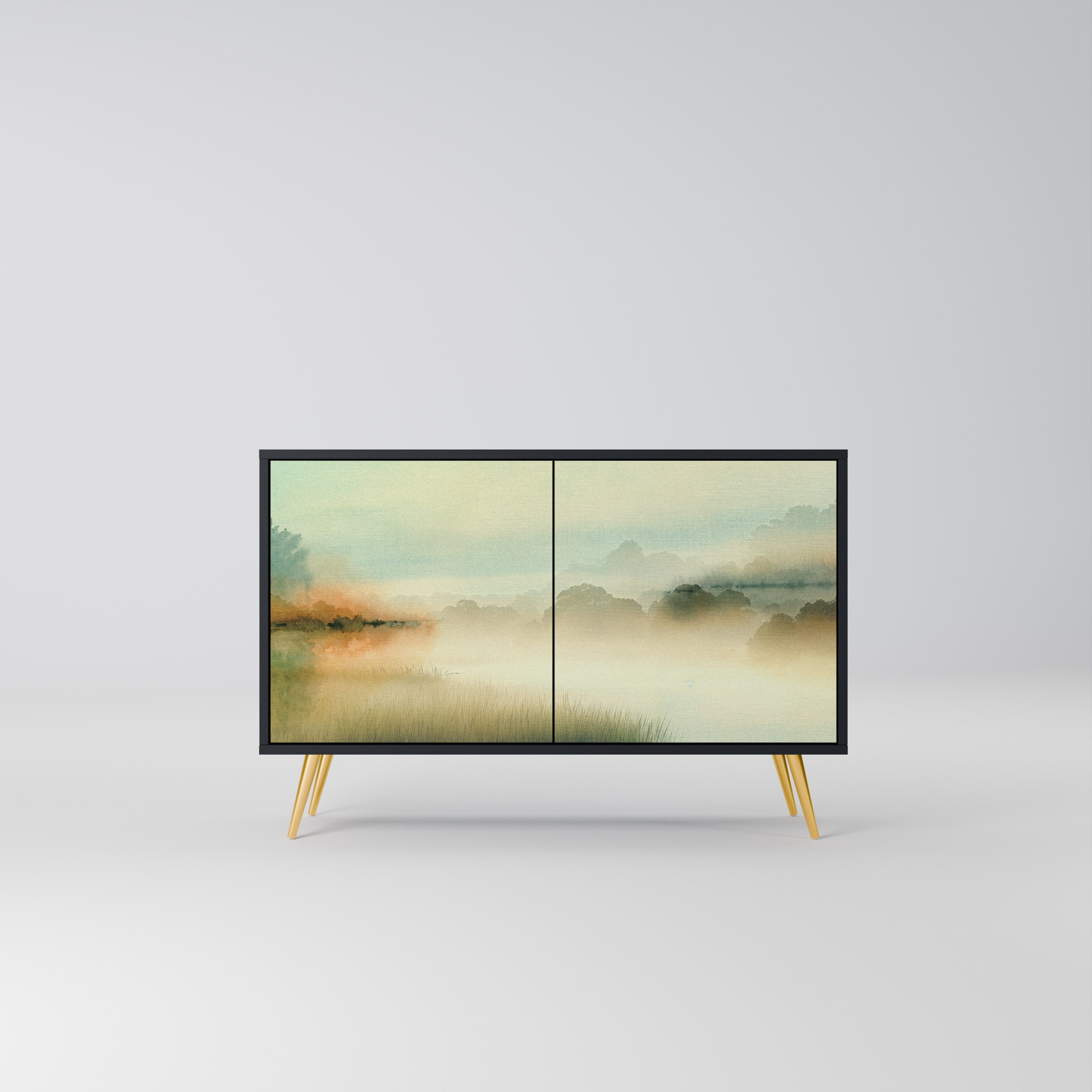 MORNING BY THE LAKE Aparador de 2 Portas em Acabamento Preto