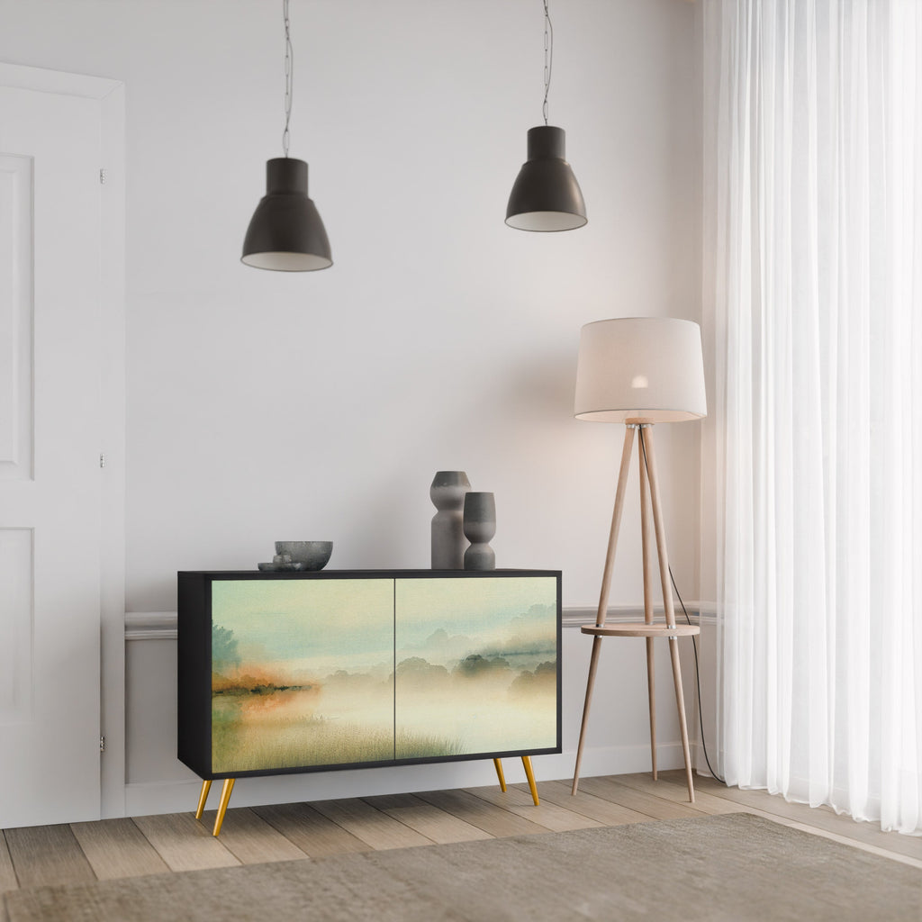 MORNING BY THE LAKE Aparador de 2 Portas em Acabamento Preto