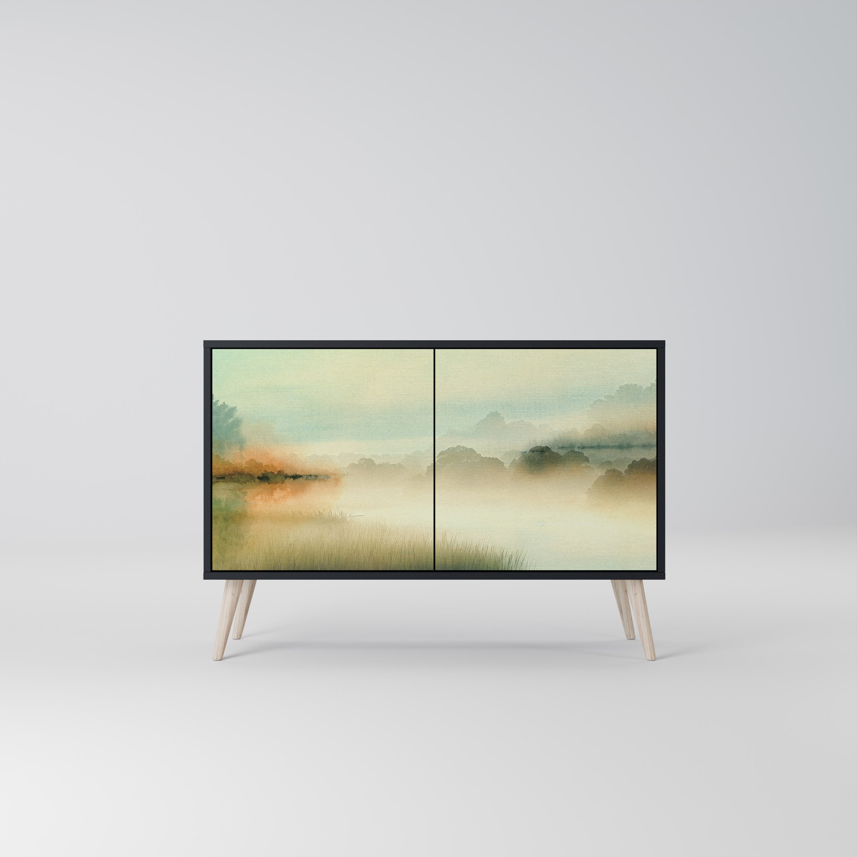 MORNING BY THE LAKE Aparador de 2 Portas em Acabamento Preto