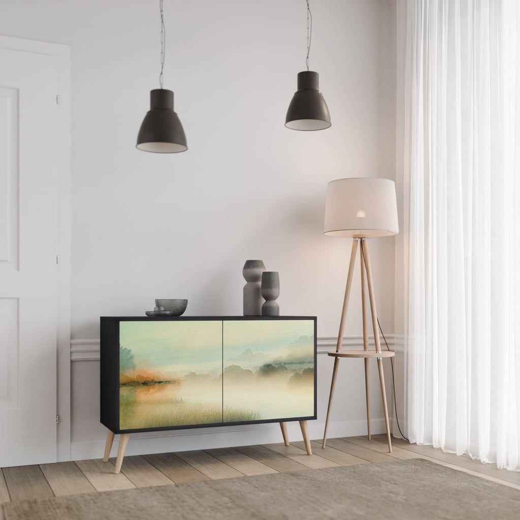 MORNING BY THE LAKE Aparador de 2 Portas em Acabamento Preto
