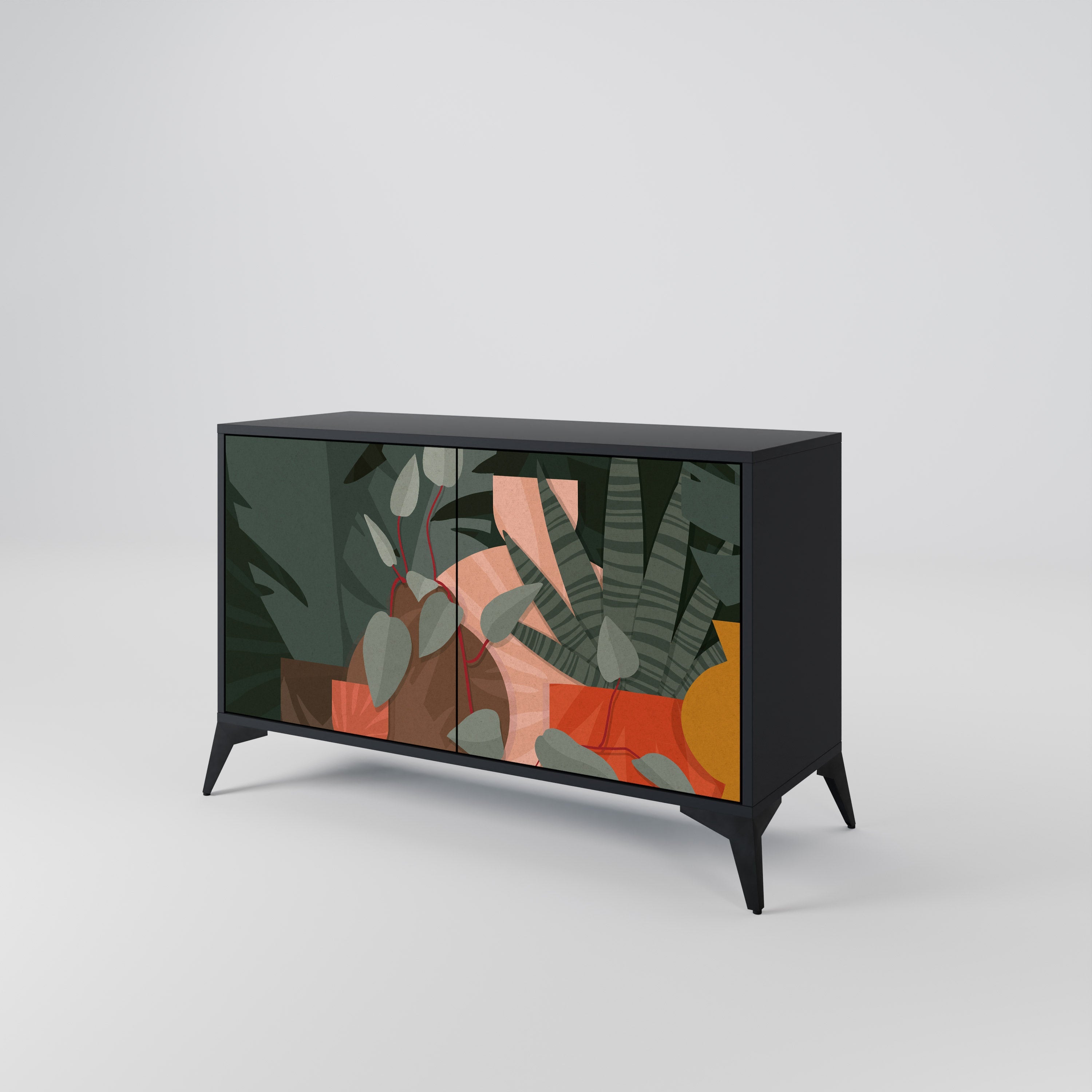 TROPICAL COMPOSITION 2-Door Sideboard in Black Finish