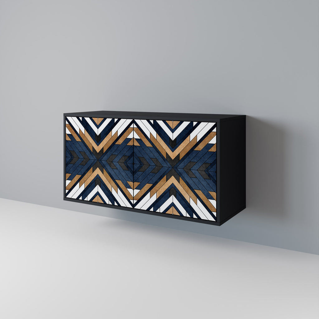 ARTFUL GEOMETRY 2-Door Sideboard in Black Finish