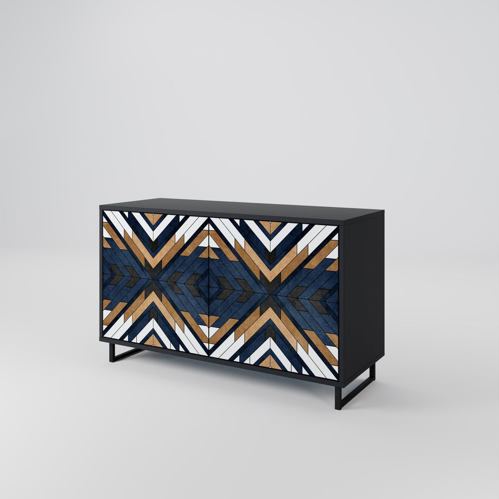 ARTFUL GEOMETRY 2-Door Sideboard in Black Finish