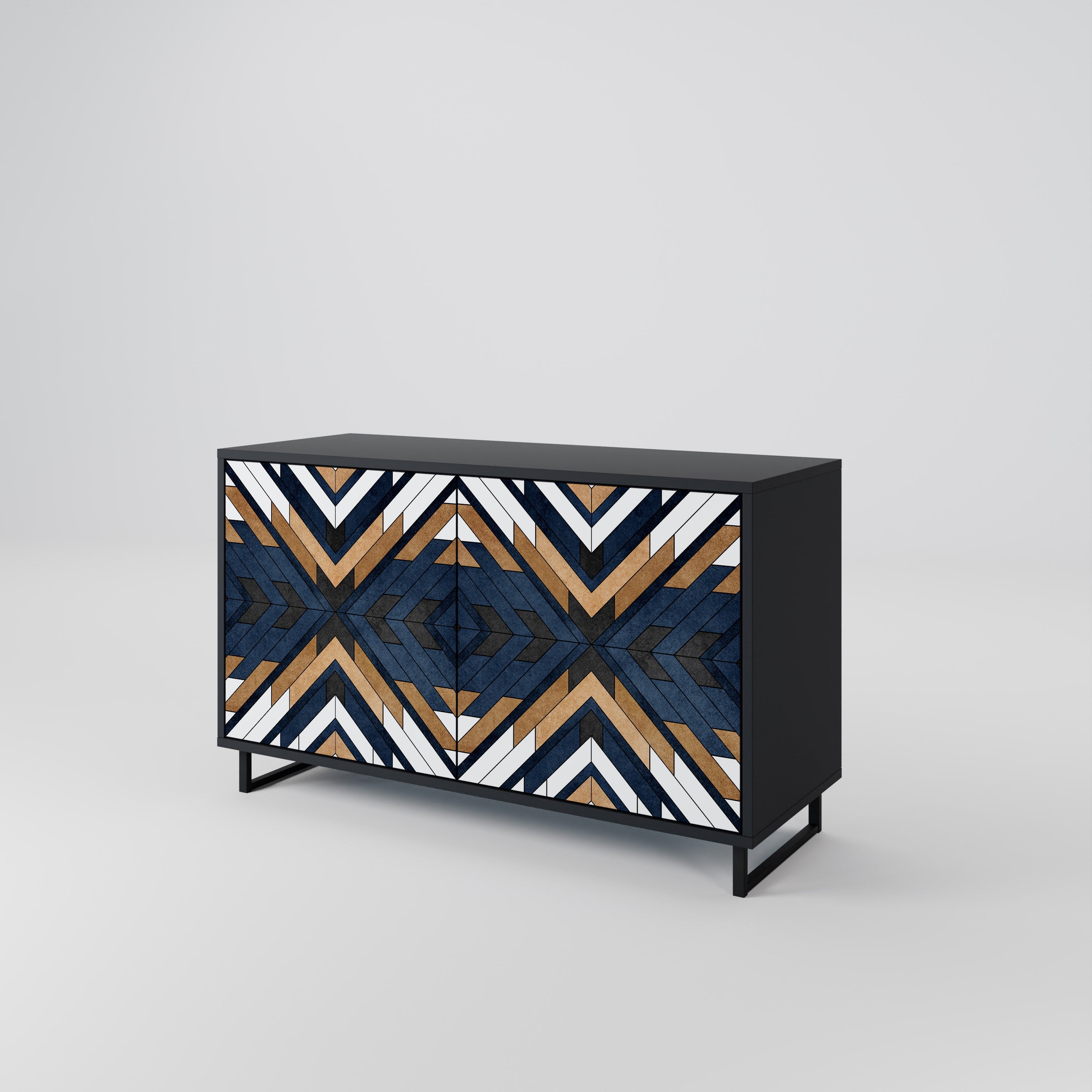 ARTFUL GEOMETRY 2-Door Sideboard in Black Finish