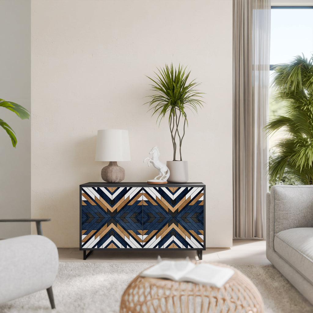 ARTFUL GEOMETRY 2-Door Sideboard in Black Finish